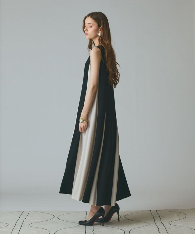 GRACE CONTINENTAL バイカラー切替ドレス ブラック