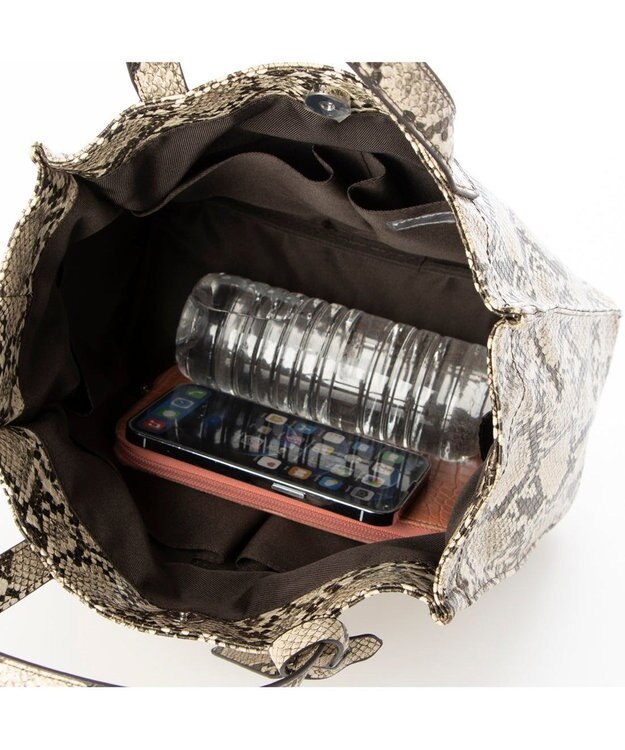 UNBILLION カシュカシュ cachecache / パイソン柄手提げトートS パイソン