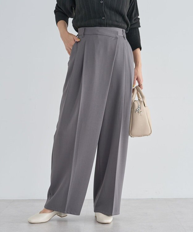 Green Parks アシメウエストタックパンツ Gray