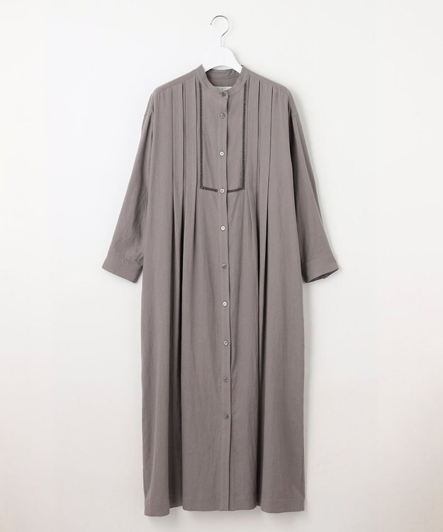 23区 【SLOW/一部店舗限定】ブライトリネン シャツ ワンピース ライトグレー系