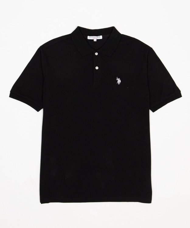 WEGO 【ユニセックス着用ITEM/SMLサイズ展開】U.S. POLO ASSN.別注ポロシャツ ブラック