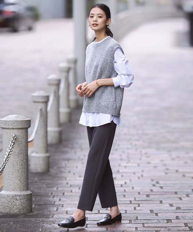 J.PRESS LADIES 【洗える】AZALEA ニット ベスト ライトグレー系