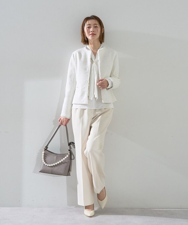 YECCA VECCA サイドベルテッドハイウエストパンツ Ivory