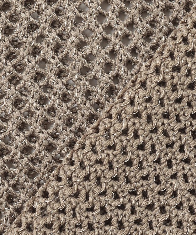 ANY L 【洗濯機可】ラメニットメッシュプルオーバー モカ