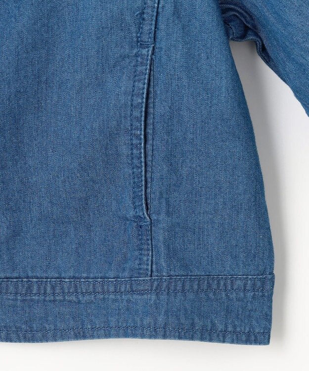 組曲 KIDS 【110-140㎝】 フラワーボタンデニムジャケット ネイビー