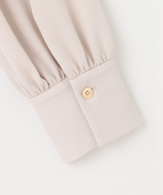 自由区 L 【洗える】アムンゼンジャージー ブラウス ベージュ