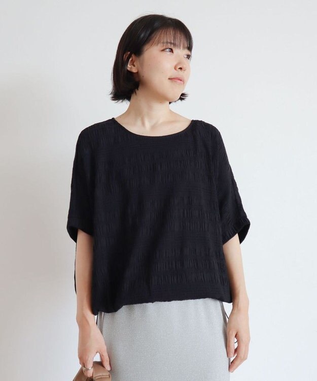 Green Parks ドロスト表面感プルオーバー Black