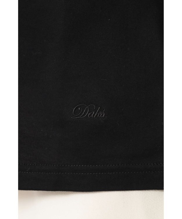 DAKS ハウスチェックトリム七分袖カットソー ブラック