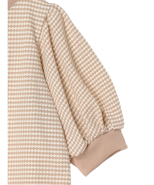 earth music&ecology ハニカム柄ジャガードプルオーバー Light Beige
