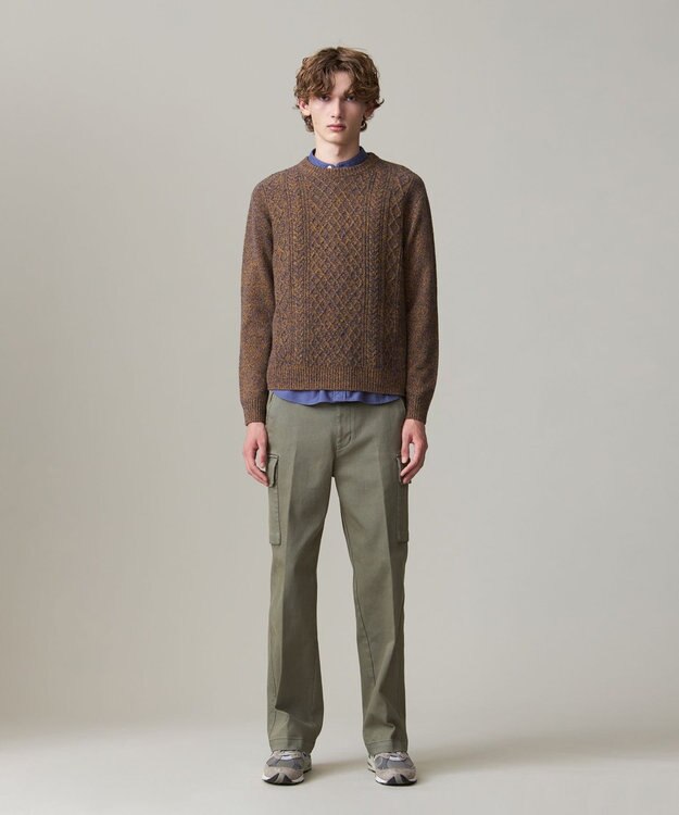 J.PRESS MEN 【KING SIZE】【Cash Lamb’s wool】ケーブルニット / クルー イエロー系