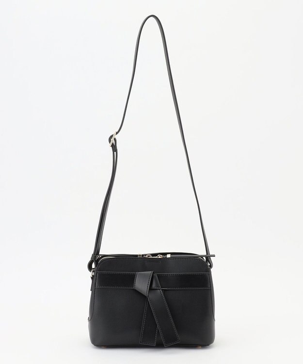 LA BAGAGERIE 【maison vert】 【超軽量・多収納】バイカラーリボンショルダーバッグ ブラック