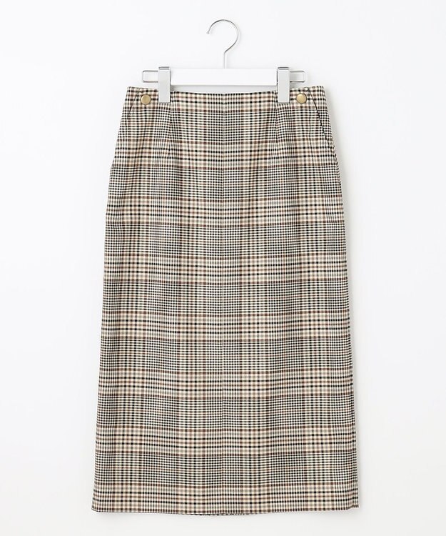 J.PRESS LADIES 【洗える】PL/Visストレッチチェック スカート ベージュ系3