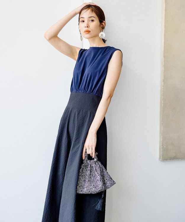 組曲 【洗える】ジャージコンビ ドレス ブラック系