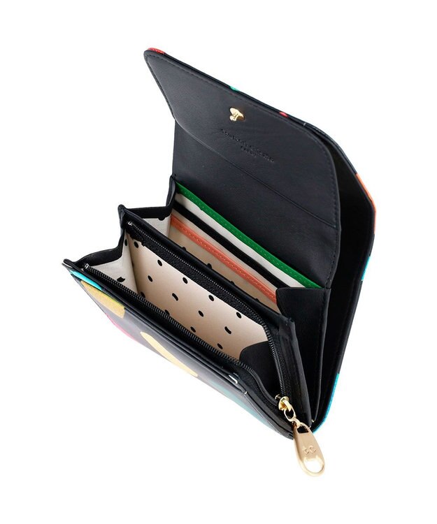 tsumori chisato CARRY カラフルズームドット 2つ折り財布 ミニ財布 ブラック