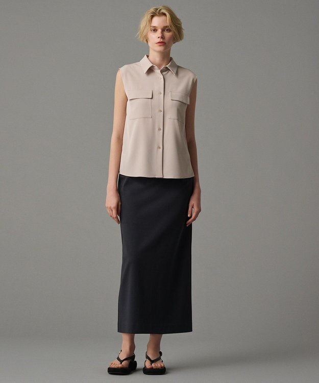 uncrave 【接触冷感・UVカット】ダブルフェイスジャージー スカート（uncrave STANDARD） スレート