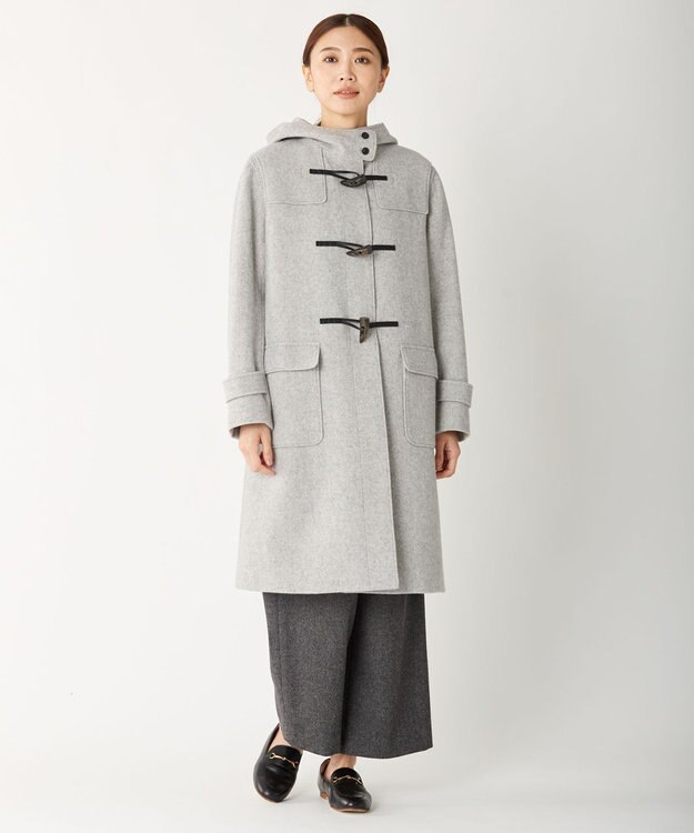 J.PRESS LADIES スペリオル圧縮メルトン ダッフルコート ライトグレー系