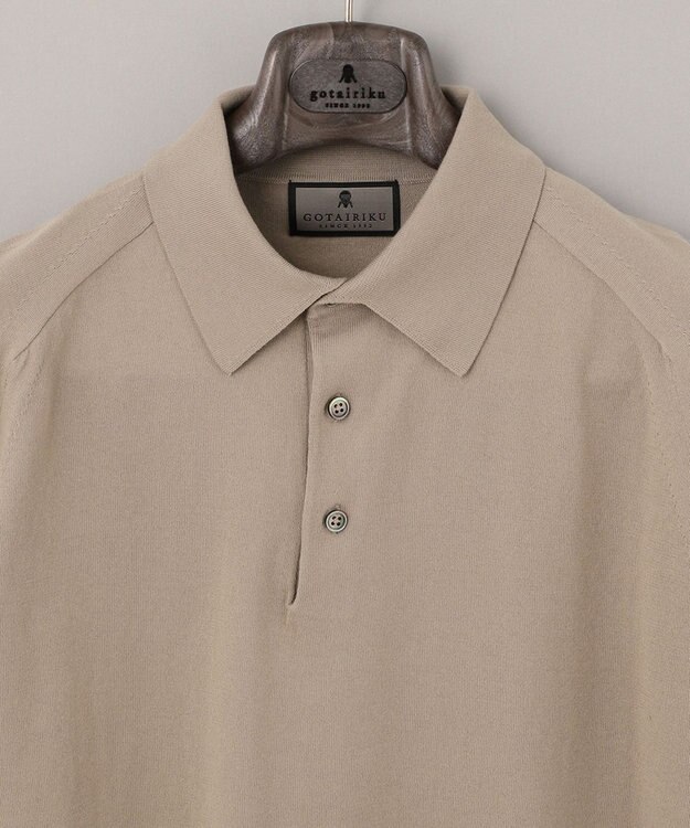 GOTAIRIKU ニットポロ＿無地 ベージュ系