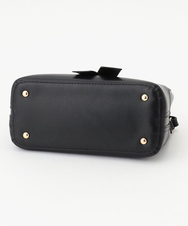 LA BAGAGERIE 【maison vert】 【超軽量・多収納】バイカラーリボンショルダーバッグ ブラック