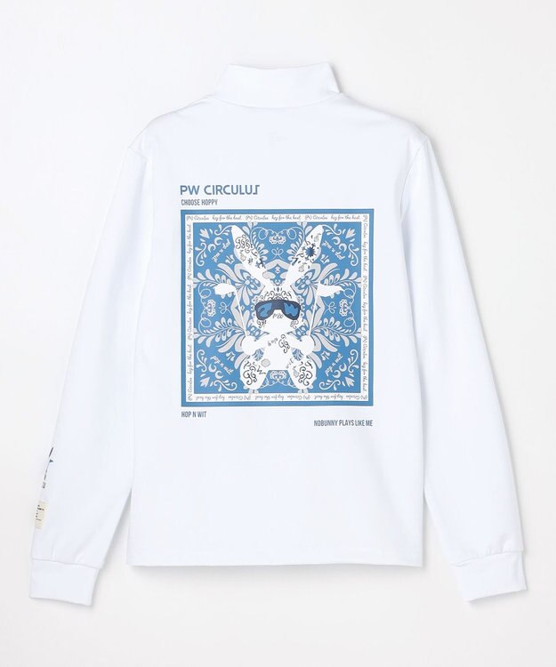 PW CIRCULUS 【吸水速乾 / UV遮蔽率99.9% UVカット / ストレッチ】【WOMEN】アニマルグラフィックロングスリーブモックT ゴルフウェア レディース ホワイト系