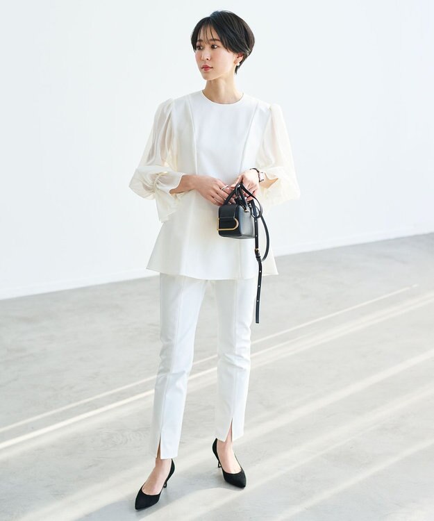 #Newans ストレッチタイトシルエットパンツ ホワイト