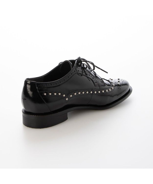 ing <ing>スタッズ付きレースアップシューズ ブラックカタオシ