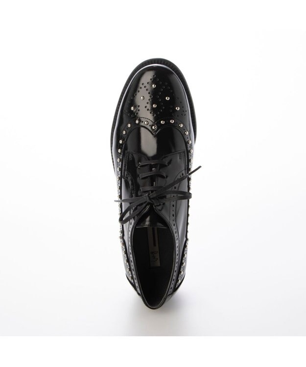 ing <ing>スタッズ付きレースアップシューズ ブラックカタオシ