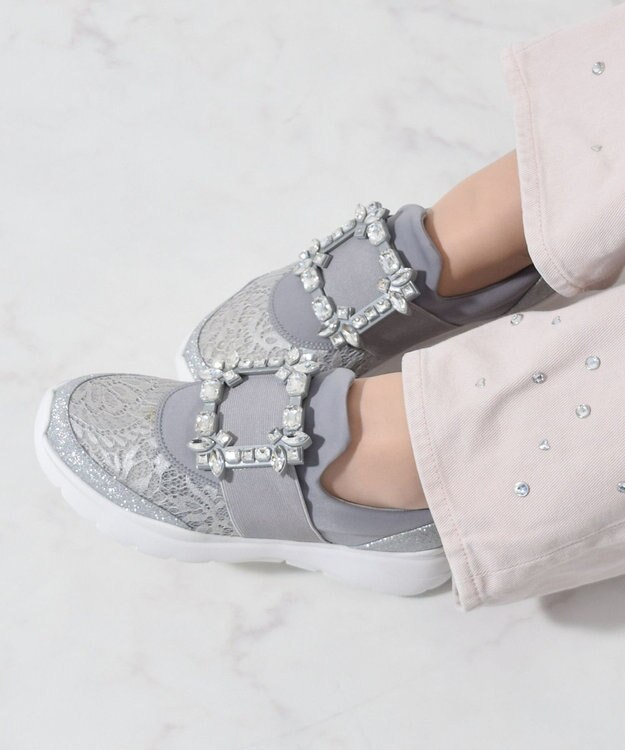 Bridget Birkin 【Bridget Birkin】バックルスニーカー グレー雑材