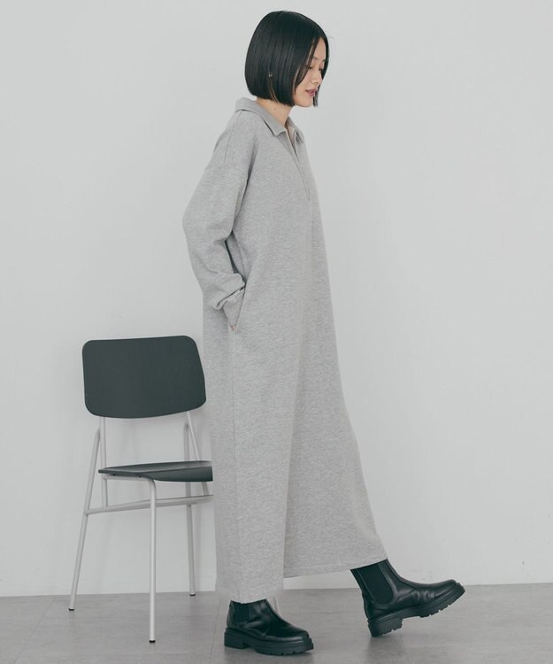 AMERICAN HOLIC 【選べる丈】ハーフZIPワンピース Light Gray Mixture