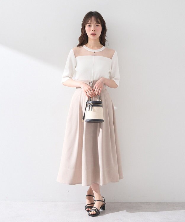 earth music&ecology シアーヨークニットプルオーバー Ivory