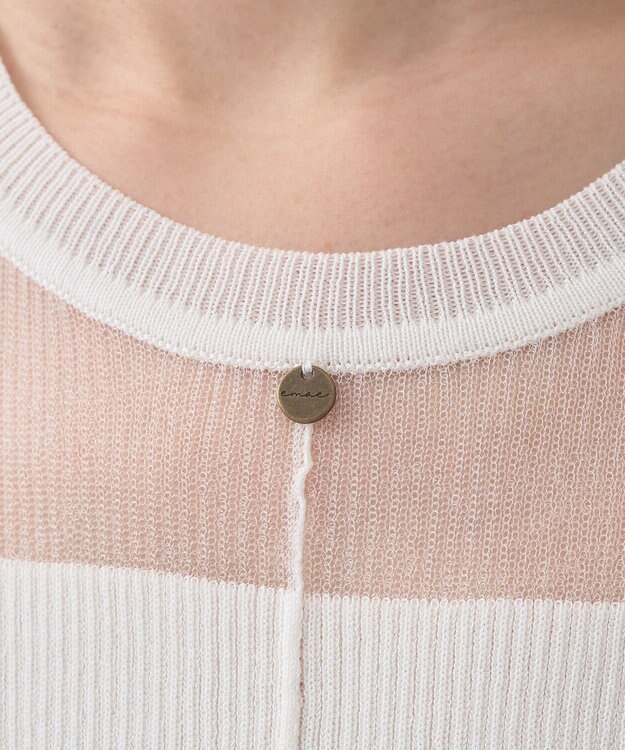 earth music&ecology シアーヨークニットプルオーバー Ivory