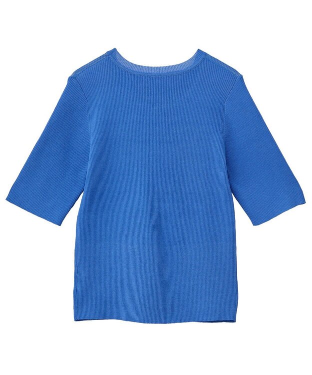 earth music&ecology シアーヨークニットプルオーバー Blue