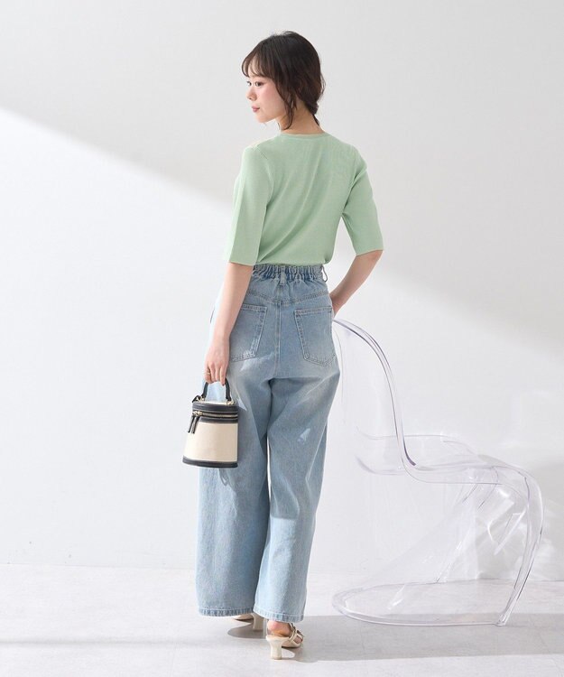 earth music&ecology シアーヨークニットプルオーバー Mint Green