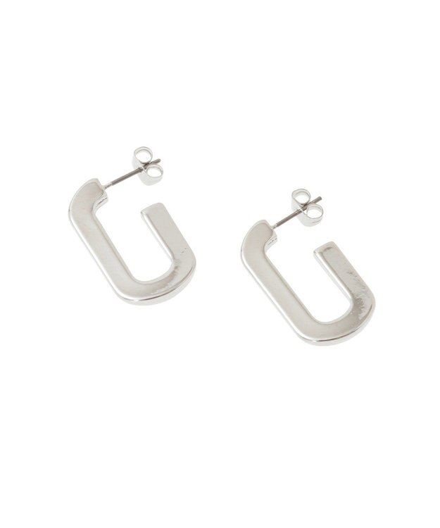 AMERICAN HOLIC メタルオーバルピアス Silver