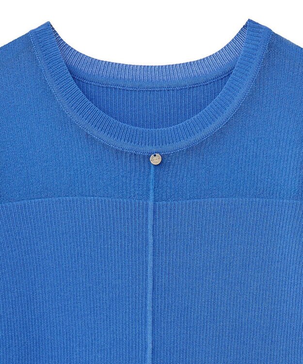 earth music&ecology シアーヨークニットプルオーバー Blue