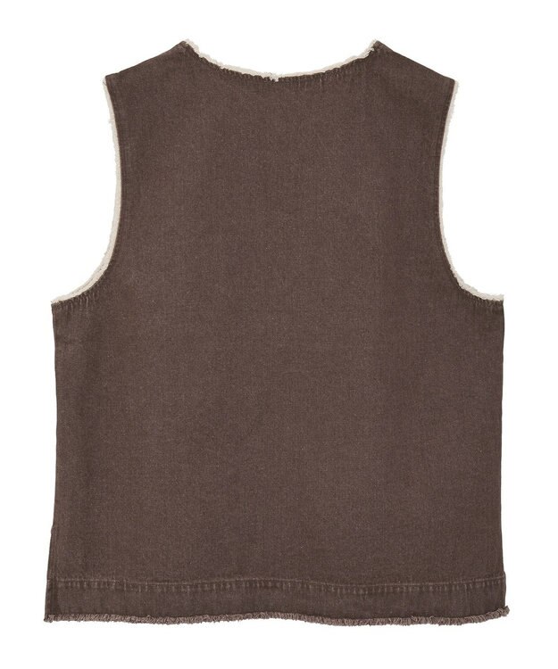 Green Parks フリンジ付きデニムベスト Brown