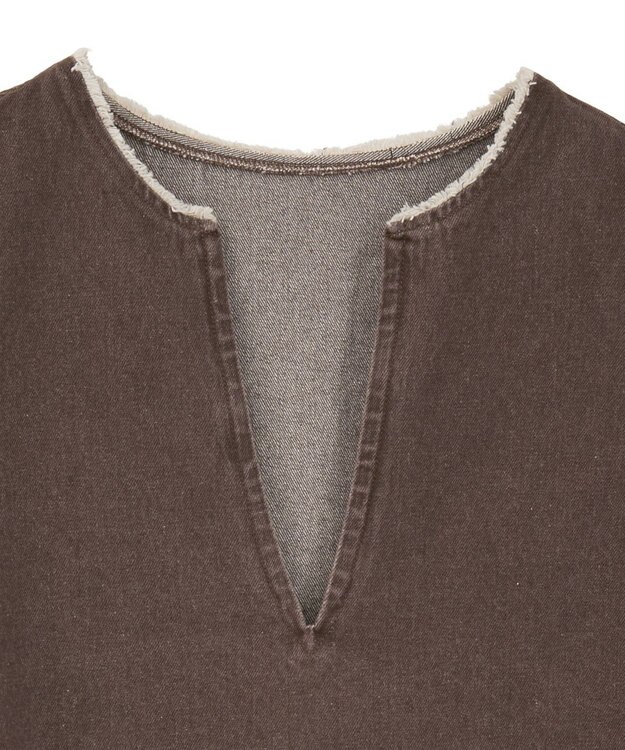 Green Parks フリンジ付きデニムベスト Brown