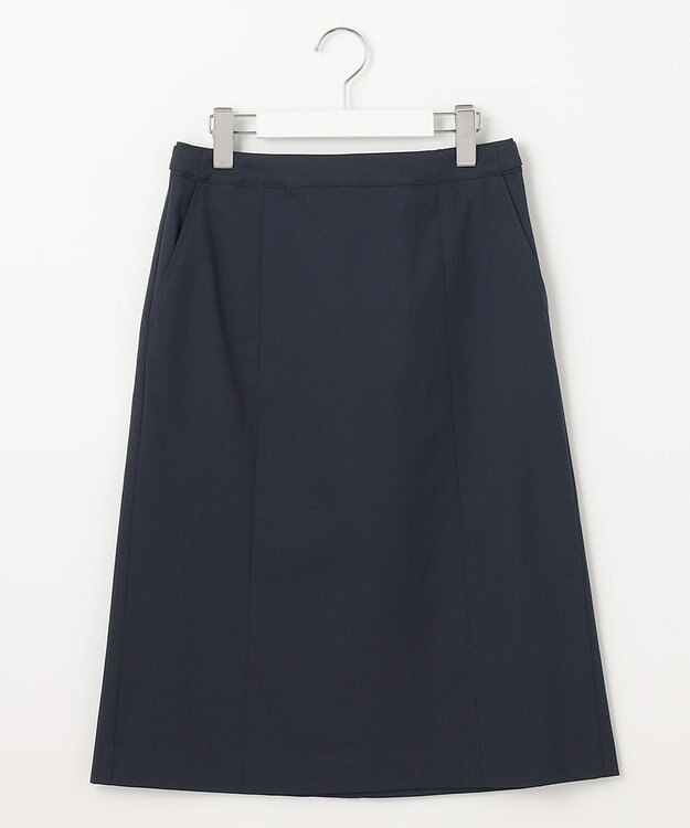 J.PRESS LADIES 【セットアップ対応・洗える・撥水・防汚】コットンFITTYシャーク スカート ネイビー系