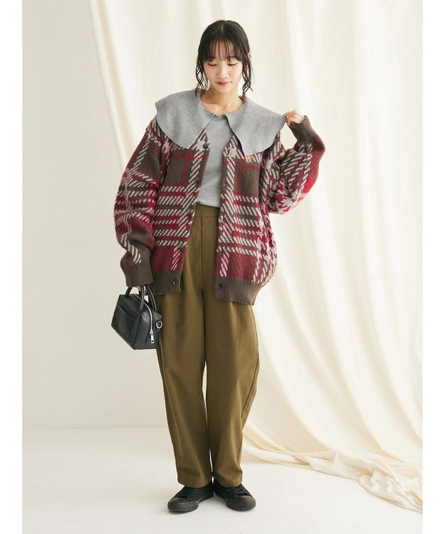 CRAFT STANDARD BOUTIQUE 綿ピーチ綺麗シルエットパンツ Khaki