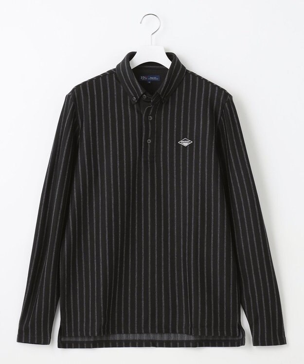23区GOLF 【MEN】ストライプ 長袖シャツ ブラック系2