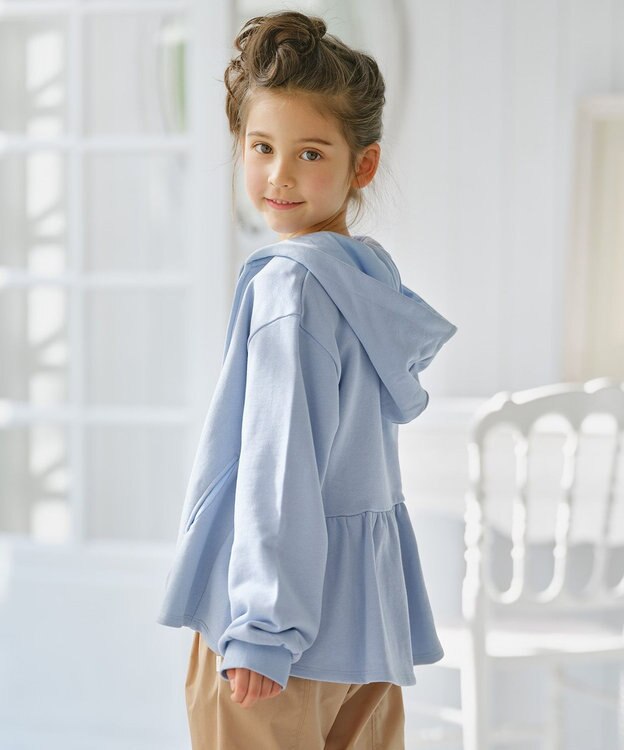 組曲 KIDS 【110-140㎝】バックフリル パーカー サックスブルー系