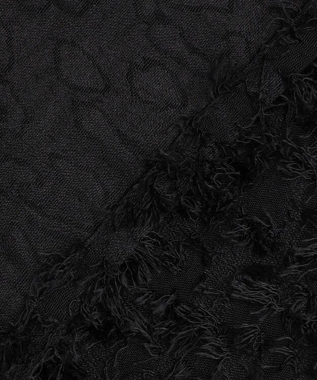 ICB L シアーカットジャガード Vネックトップス ブラック