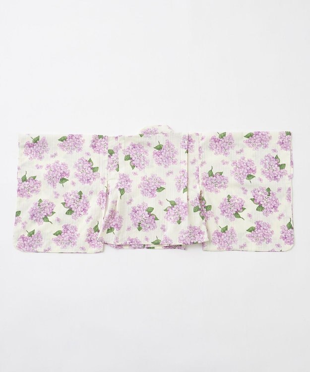 ANY KIDS ショート丈 浴衣 セット オフホワイト×アジサイ