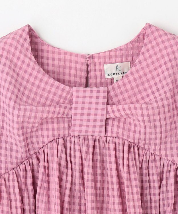 組曲 KIDS 【110-140㎝】ギンガムサッカー ワンピース ラズベリー