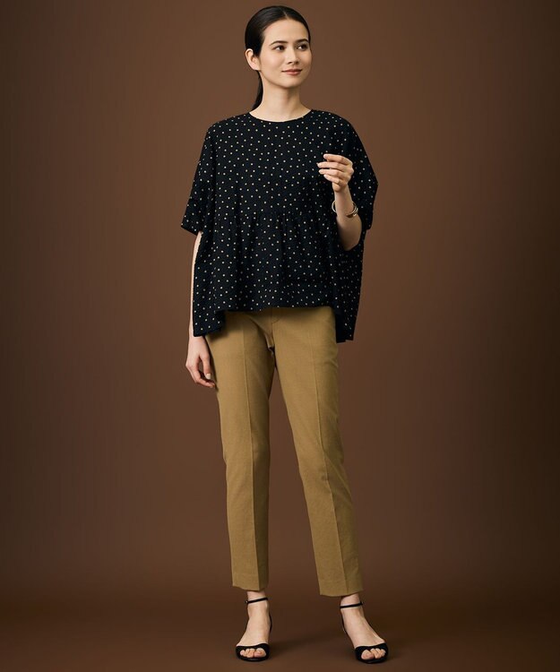 自由区 S 【SHIHOさん着用・昨年大好評・新色追加・後ろウエストゴム】シェルタリングテーパード パンツ ［新色］サンタンブラウン