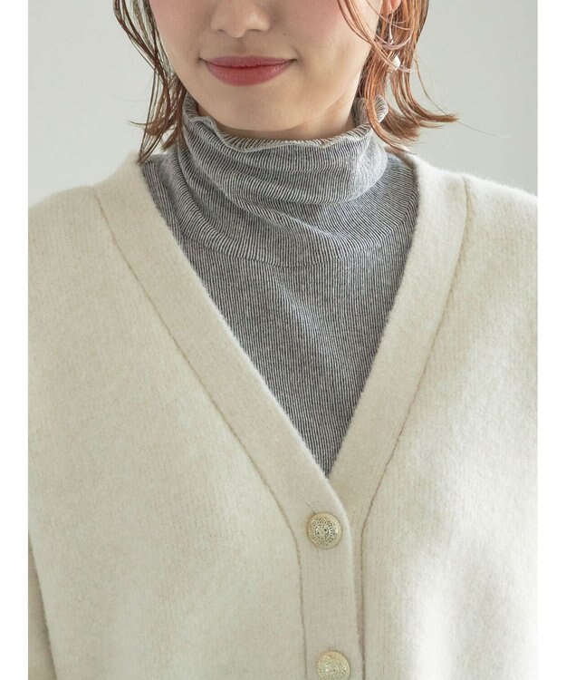 Te chichi 起毛ミドルVネックカーディガン オフホワイト