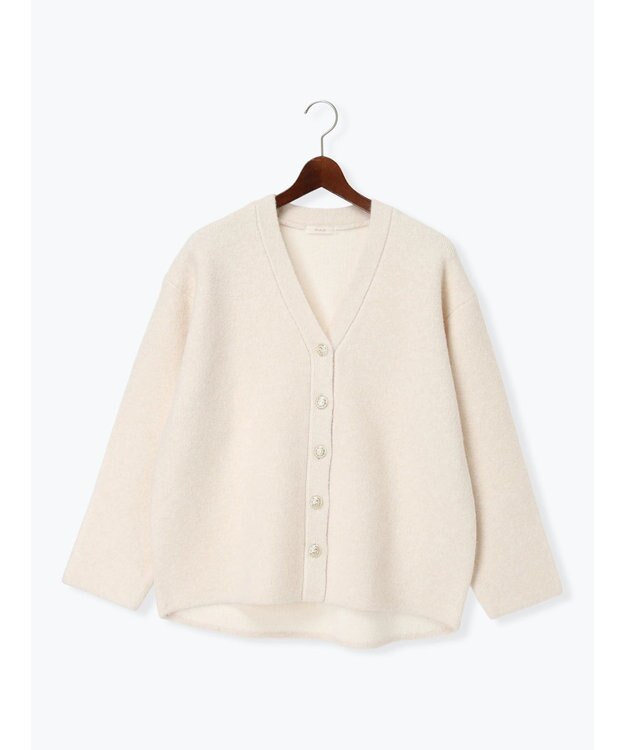 Te chichi 起毛ミドルVネックカーディガン オフホワイト