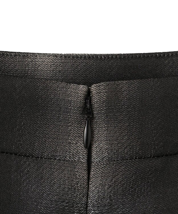 ICB 【洗える】シャイニーオンブレーチェック ストレートスカート ブラック系