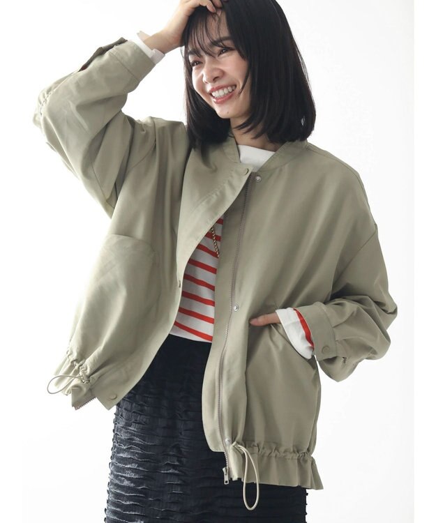 Green Parks 撥水加工　裾ドロストブルゾン Khaki