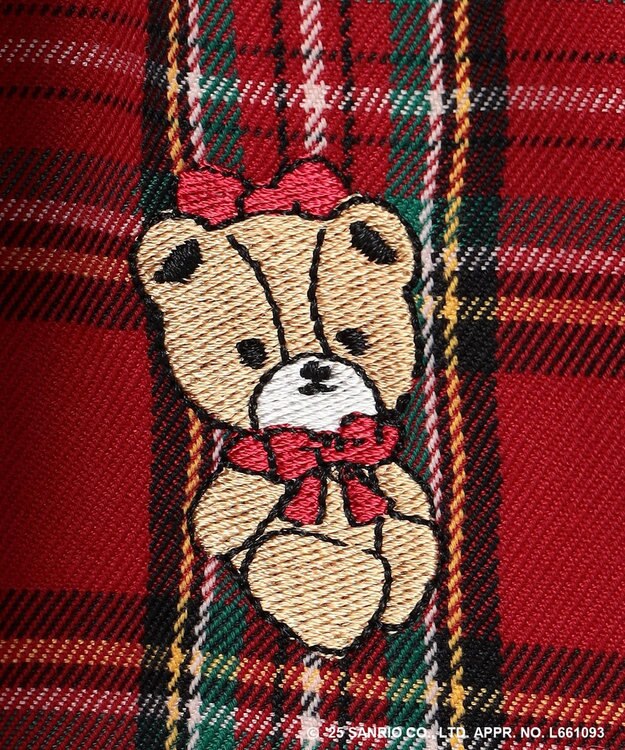 ANY KIDS 【ハローキティ×ANY KIDS】ドッキング刺繍 長袖Tシャツ レッド