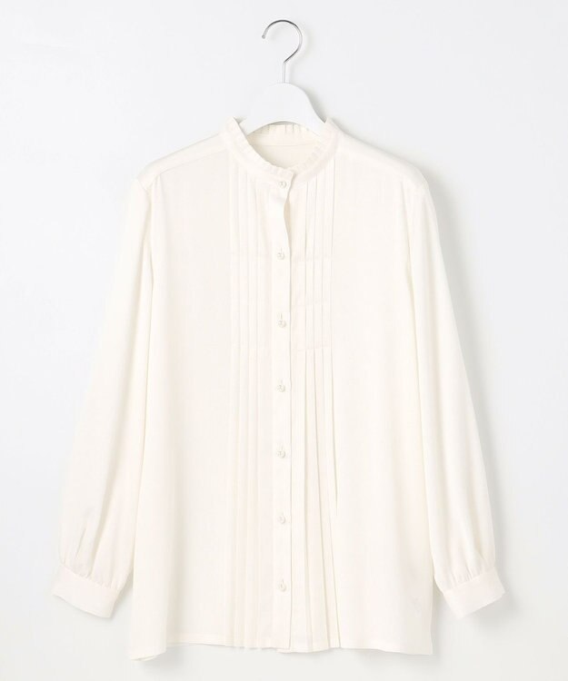 自由区 【洗える】TOROハイネック ブラウス アイボリー系